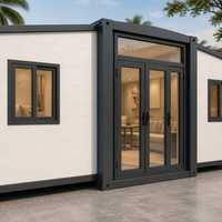 Maison conteneur extensible de luxe moderne de 20 pieds, villa modulaire préfabriquée, cabane portable