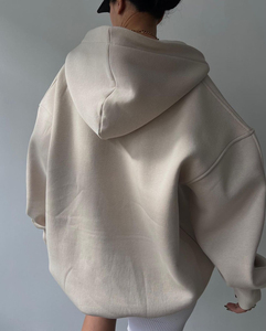 Sudadera con capucha de gran tamaño para mujer Heavyweight 100% algodón hombro caído manga larga con letras impresas sudaderas casuales de moda - Product Image 5