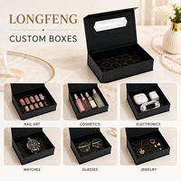 Boîte d'emballage magnétique personnalisée avec fenêtre, prix direct usine, boîte de luxe pour cadeau, pour vernis à ongles et cosmétiques