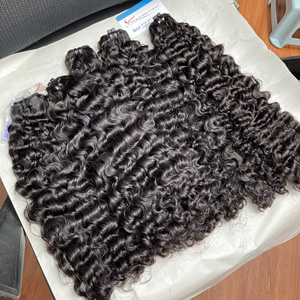 Natural Burmese <b>Curly</b> Weft Wholesale Human Hair <b>Bundles</b> Unprocessed cuticle aligned - Product Image 1