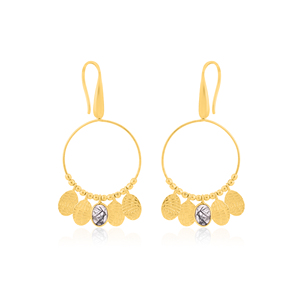 Pendientes de Plata de Ley 925 de moda chapado en oro rutilo negro para bodas u ocasiones cristianas - Product Image 1