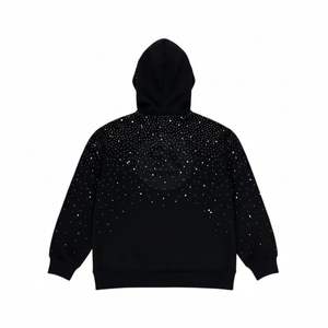 Sweat-shirt unisexe en coton 100% de haute qualité, 460g, poids lourd, écologique, avec strass, coupe ample, pour homme, hiver, extérieur, uni, teint - Product Image 2