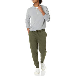 Sweat-shirts à manches longues pour hommes en coton mélangé, col montant, demi-zip, décontractés, de haute qualité, vente en gros - Product Image 6