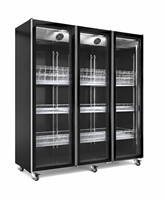 Refrigerador Comercial de 1200L para Restaurante, 3 Puertas de Vidrio, Temperatura Única, Control Digital, Enfriamiento por Aire