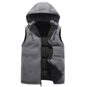 Personalizado de invierno burbuja Puffer chaleco cremallera bolsillo logotipo personalizado chaquetas sin mangas Chaleco de los hombres con capucha OEM de alta calidad hombre Casual - Product Image 2