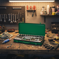 ITA Tools – Jeu de douilles à cliquet 1/2 po, 25 pièces, en acier CV, finition mate, avec mallette de transport, OEM Speeder et cliquet