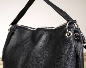 Personalized Leather Crossbody <b>Bag</b> Hobo Black Hobo Hobo Handbag Personalized Messenger <b>Slouchy</b> LHB-0018 - Product Image 3