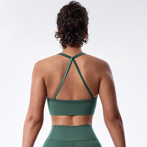 Sujetador Deportivo para Mujer, Antibacteriano, Soporte Medio, Escote Profundo en V, Logotipo Frontal, Ropa de Yoga, Diseño Sin Costuras - Product Image 6