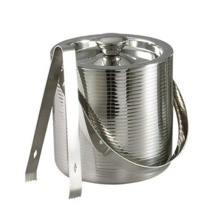 ถังน้ำแข็งสแตนเลสสุดหรูทันสมัย พร้อมที่คีบและฉนวนกันความร้อนสองชั้น สำหรับเก็บน้ำแข็งได้นานในงานปาร์ตี้ที่บ้าน - Product Image 1