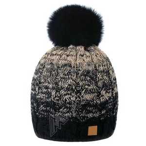 Dark Beanie knitted Your Own Jacquard 100% Acrylic Beanie Hat Cap High Quality Cuffed Ribbed winter Warm Waffle beanie hat caps - Product Image 3