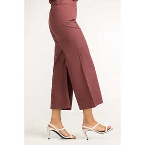 กางเกงขายาวทรงหลวมสีแดงเลือดหมู รุ่น WM-TRC23-006 ผ้าเครปคอร์ดูรอยย้อมสีพื้น เอวสูง ระบายอากาศได้ดี ป้องกันรอยยับ ไซส์ XL - Product Image 5