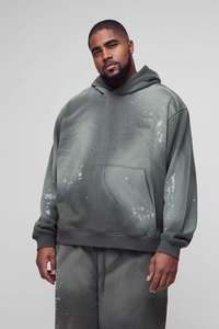 Fabricant de vêtements, survêtement en coton vintage pour femmes, lavage à l'acide, délavé au soleil, imprimé bouffant, 2 pièces, sweat-shirt et pantalon évasé - Product Image 2