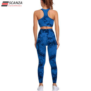 Conjunto de Yoga para mujer con logotipo personalizado de alta calidad, ropa deportiva transpirable, sujetador y mallas deportivas para gimnasio, ropa de Yoga Scrunch - Product Image 2