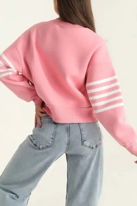 Sweat-shirt d'hiver élégant pour femmes Logo personnalisé Pull à épaules tombantes Arrivées Grandes tailles Arrivée Sweat-shirt pour femmes délavé - Product Image 2