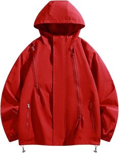 Chaqueta con Capucha Unisex con Cierre de Cremallera, Cuello Alto, Logotipo Frontal, para Actividades al Aire Libre, Senderismo, Pesca, Ropa de Abrigo de Otoño - Product Image 5