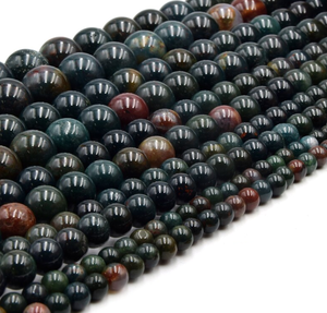 Cuentas de Piedra Jaspe Sangre, Hilo de Cuentas de Piedra, Joyería de Piedra, Gema Suelta Lisa, Collar Curativo, Cristal Natural, Mayorista - Product Image 6