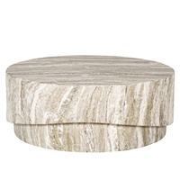 Mesa de Centro Moderna para Exterior de Fibrocemento Ecológico de Travertino Personalizada de Fábrica para Comedor y Uso en Entrada Exterior Aurora - Precio Razonable