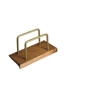 Support de mouchoirs en métal de haute qualité avec base en bois Porte-serviettes de style moderne Support de mouchoirs décoratif à manger Excellent prix - Product Image 2