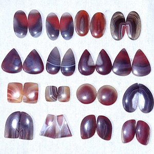 100% pares de ágata Bostwana roja Natural, cabujón en forma de piedras preciosas de alta calidad para la fabricación de joyas, mayorista de piedras preciosas sueltas - Product Image 1
