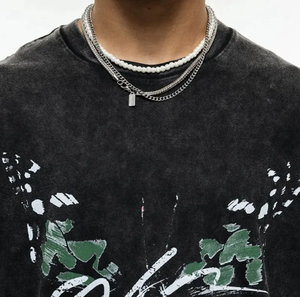 เสื้อยืดคอกลมแนววินเทจแบบว่างเปล่าสำหรับฤดูร้อนเสื้อยืด100% ผ้าฝ้ายเฮฟวี่เวตไซส์ใหญ่พิเศษ250แกรมสำหรับซักกรด - Product Image 2