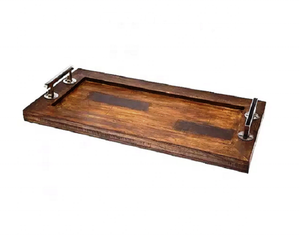 Plateau de service en bois d'acacia artisanal, écologique, durable, de qualité commerciale, très vendu, pour la restauration et les restaurants - Product Image 5