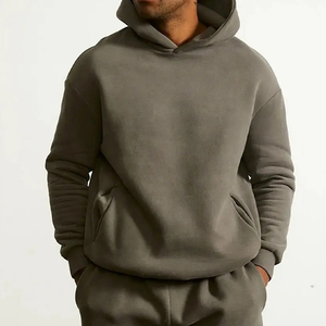Pull 100% coton personnalisé surdimensionné en détresse brodé Applique Patch travail à capuche pour hommes saison d'hiver à capuche solide - Product Image 6