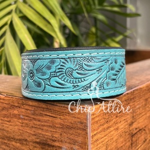 New Luxury Designer Personalized Hand Tooled Leather Dog Collars High Quality Genuine Leather Adjustable Dog Collars for <b>Puppy</b> - Product Image 1