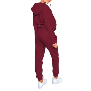 Femmes 2025 automne hiver 2 pièces coupe ajustée imprimé écologique réversible grande taille 100% coton Fitness survêtements - Product Image 4