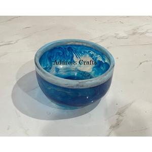 Bol de service à salade bleu en résine fait à la main de haute qualité sans plomb écologique style américain fête mariages maison hôtel ustensiles de cuisine - Product Image 3