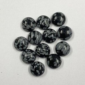 Obsidiana Natural en Forma de Copo de Nieve de 4mm-10mm, Cabujón Redondo Plano, Piedra Preciosa Hecha a Mano, Venta al por Mayor, Proveedor de Piedras de Obsidiana - Product Image 3