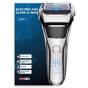 Rasoir électrique sans fil rechargeable pour homme, lame flottante, tondeuse à barbe de précision, écran LED (IPX7), rasoir rotatif pour le visage - Product Image 4