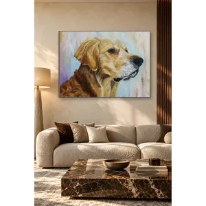 Profil du Golden Retriever Fida sur fond pastel, impression sur toile - Product Image 5