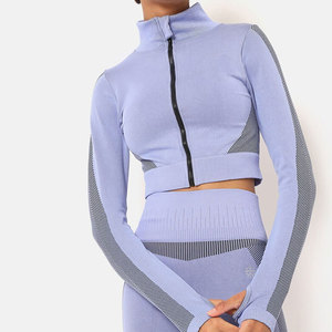Women's <b>Summer</b> Training Base Layer <b>Top</b> Contour Fit Zip-Up Ribbed Knit Streetwear with Zip-Up Feature T-Shirts - Product Image 1