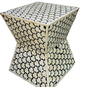 Recién lanzado 2024, artículos de Hotel, taburete con incrustaciones de hueso MDF, venta al por mayor, taburete moderno de buena calidad para sala de estar para dormitorio de SCI - Product Image 1