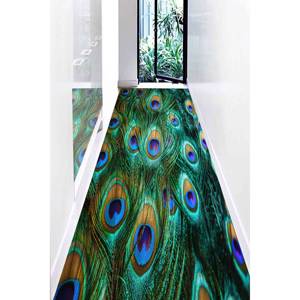 Peacock Feather <b>Rug</b>: 3D Printed Colorful Accent <b>Rug</b>,<b>Chenille</b> <b>Rug</b> - Product Image 4