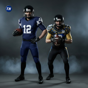 Conjunto de Uniforme de Fútbol Americano Personalizado con Nombre de Equipo/Marca, Máxima Comodidad y Durabilidad, Patrón Impreso en 3D, 100% Poliéster de Secado Rápido - Product Image 1