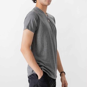 Camisetas básicas de corte regular con cuello, camisetas bordadas con estampado DTG, Camiseta holgada de manga corta con cuello redondo y cuello en V para hombre - Product Image 3