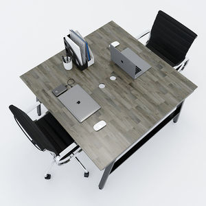 SFAC005-2-Seater Minimalist Design Rubberwood Table with A-Frame Iron Legs - Product Image 2