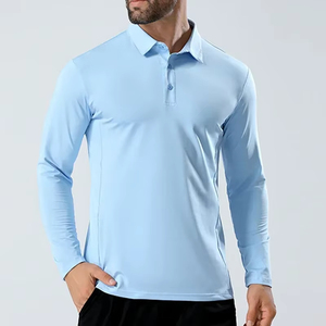 Camiseta deportiva para hombre, camiseta transpirable de manga larga para entrenamiento, camiseta Polo de alta elasticidad para fitness, ropa deportiva para correr y entrenar en el gimnasio de secado rápido - Product Image 4