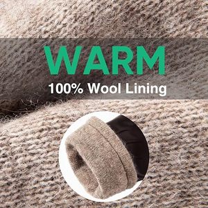 Gants d'hiver chauds pour le cyclisme et le ski, gants en fourrure haut de gamme durables, compatibles avec les écrans tactiles, en peau de mouton pour hommes - Product Image 3