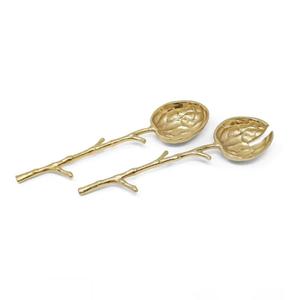 Juego de Servidores de Ensalada de Acero Inoxidable con Acabado Dorado Premium para Regalo, Elegantes Utensilios de Servir de Metal para Ocasiones Festivas - Product Image 1