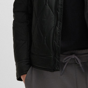 High Quality Material Men <b>Quilted</b> Jacket <b>For</b> Outdoor Trendy Wear With Zip Up Closure <b>For</b> Winters / Full Sleeves Design With Logo - Product Image 3