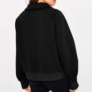 Sweat femme polaire mode court demi fermeture éclair sweat femme sweats à capuche avec matériau doux et confortable sweats à capuche personnalisés femmes - Product Image 6