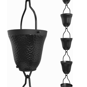 Chaîne de pluie de jardin antique enduite noire de décor à la maison en aluminium en métal pour la décoration de piscine - Product Image 1
