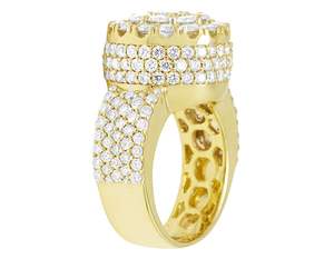 Custom Yellow Gold Plated Moissanite Diamond <b>Ring</b> for <b>Men</b> Unique S925 Sterling <b>Silver</b> Everyday <b>Ring</b> - Product Image 4