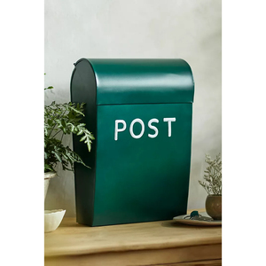 Conception murale enduite de poudre galvanisée polie verte brillante de boîte aux lettres de jardin pour le stockage élégant de maison et de service postal - Product Image 1