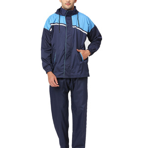 Chándal cortavientos personalizado de moda para hombre, conjunto de ropa deportiva con cremallera, chaqueta y pantalones de Material transpirable suave, trajes - Product Image 1