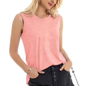 Vente en gros de vêtements de sport pour femmes débardeur sans manches bleu sport personnalisé à la mode grande taille haut pour femme dernier style hauts pour femmes - Product Image 4