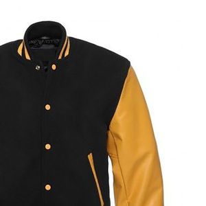 Veste de baseball universitaire en laine 100% pour homme avec col montant, manches longues, vestes universitaires avec patchs en chenille - Product Image 3