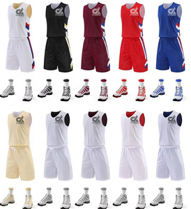 Ensemble de maillot de basket-ball pour jeunes de haute qualité, double face, beige, maille respirante, sans manches, uniforme pour enfants pour les sports d'été - Product Image 6